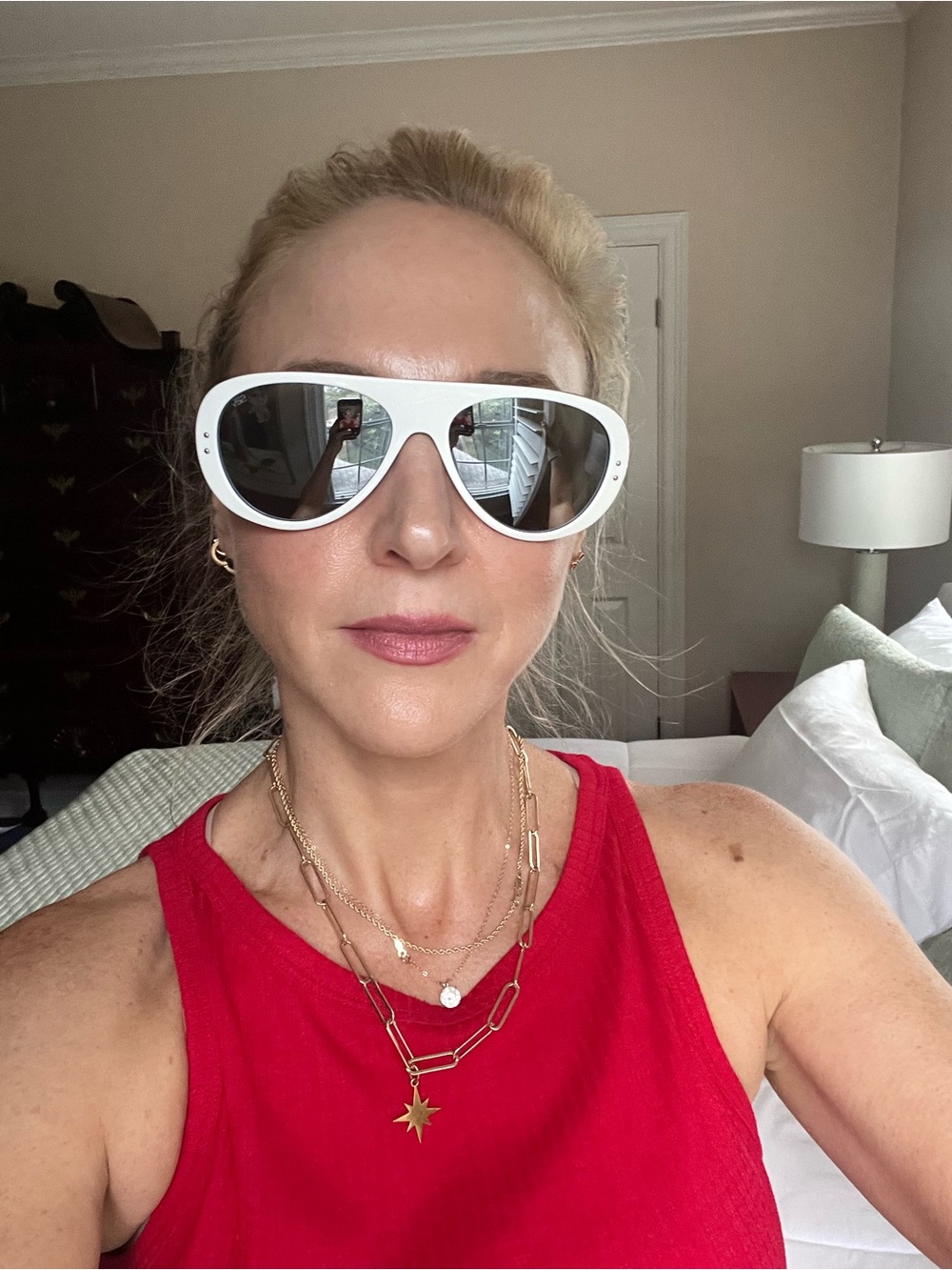 White Ski Aviator Women's Sunglasses
